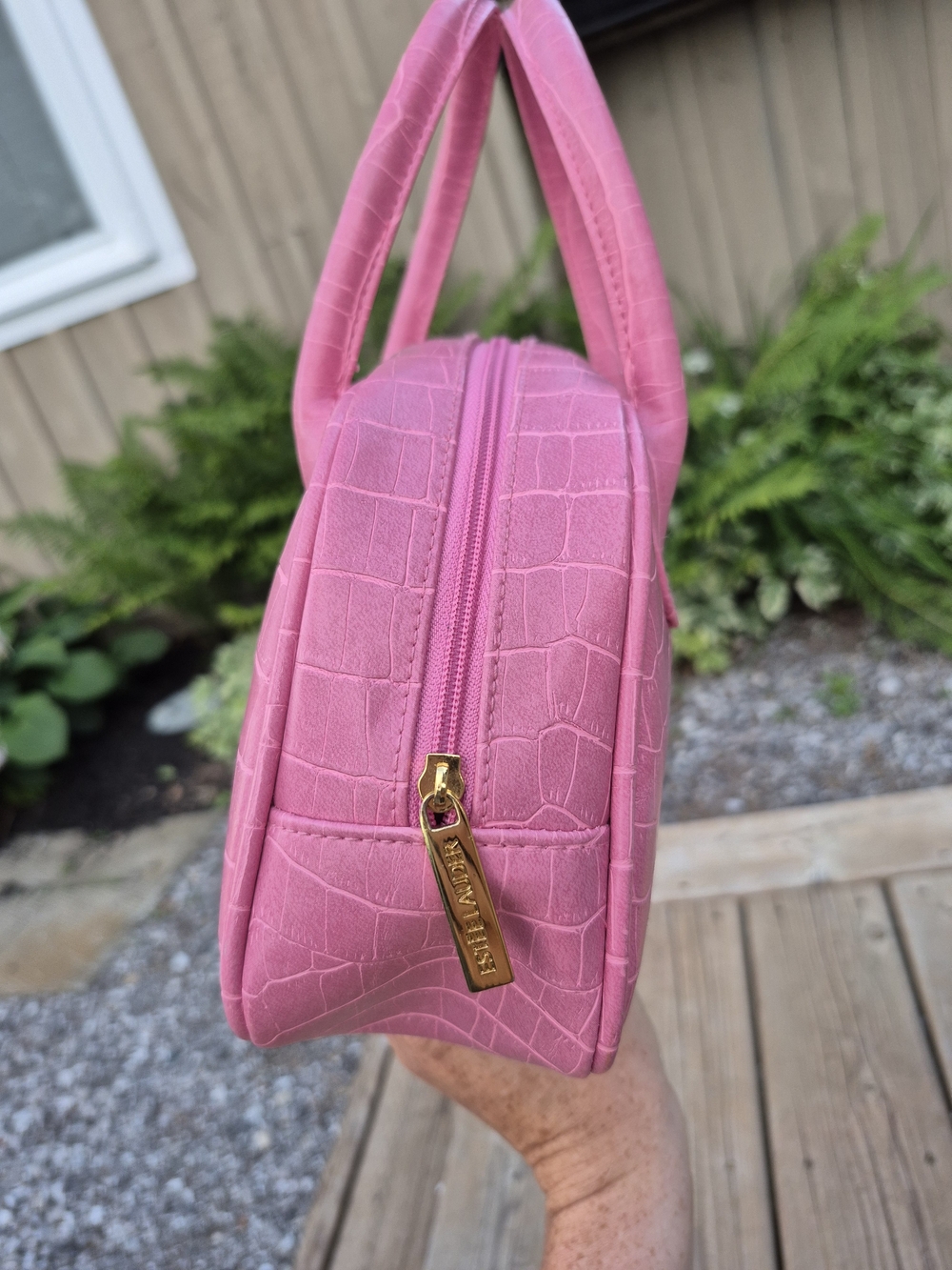 Estée Lauder Pink Faux Croc Top Handle Barrel Bag - Y2K Barbiecore - Picture 8 of 14